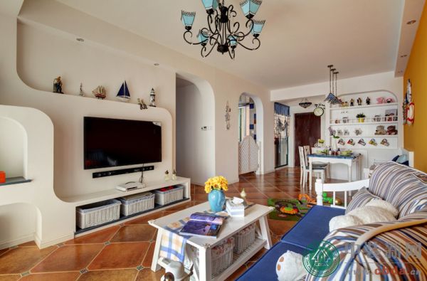 地中海风格住宅设计作品《情蓄向日葵》——客厅