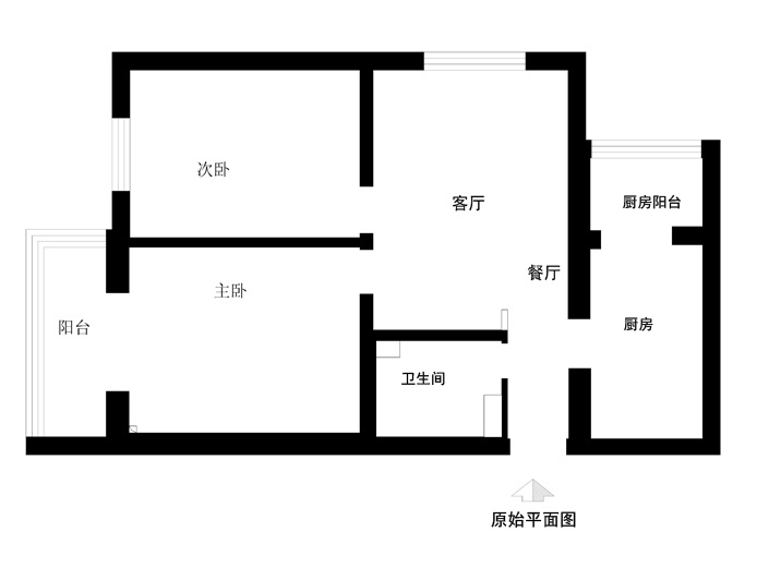 广外红居街五口之家-原始平面图