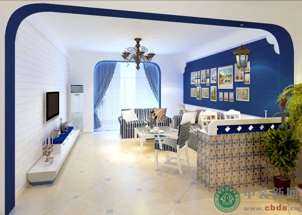 陈超设计作品：地中海风格复式楼 客厅