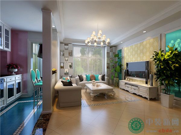 陈超设计作品：简约欧式的浪漫温馨小两居设计——客厅