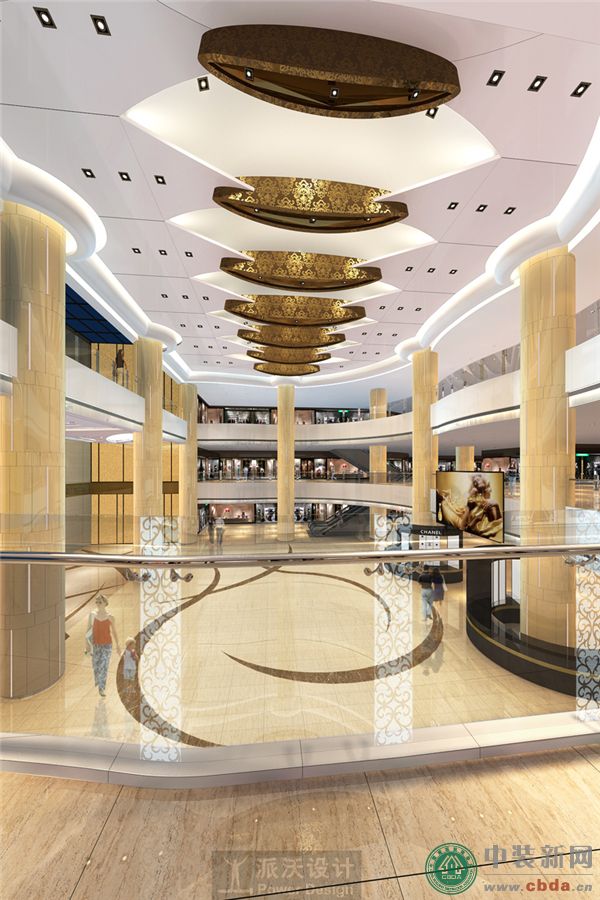 派沃作品：西安大唐西市国际购物中心效果图 大厅天花